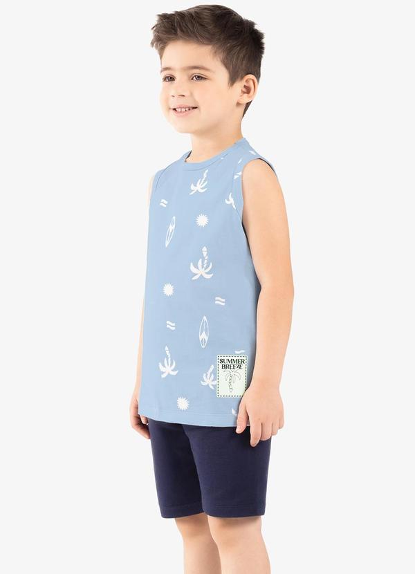 Rovi Kids - Conjunto Infantil Machão com Bermuda Azul
