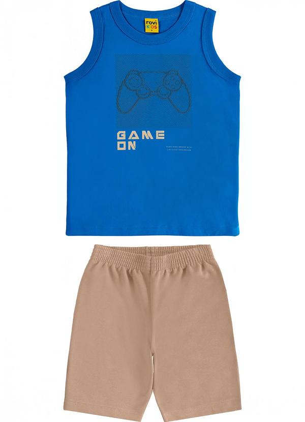 Rovi Kids - Conjunto Infantil Machão com Bermuda Azul 1