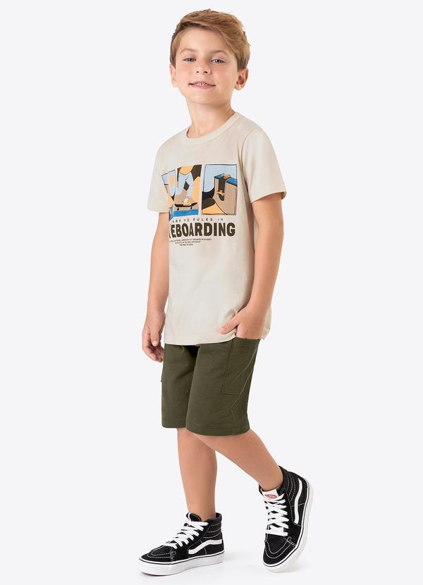 Rovi Kids - Conjunto Infantil Machão com Bermuda Bege 1