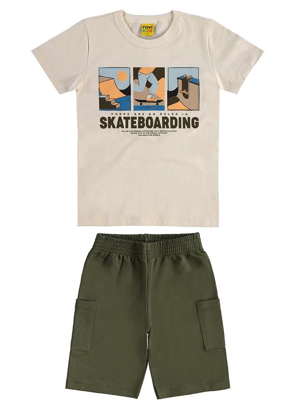 Rovi Kids - Conjunto Infantil Machão com Bermuda Bege 2