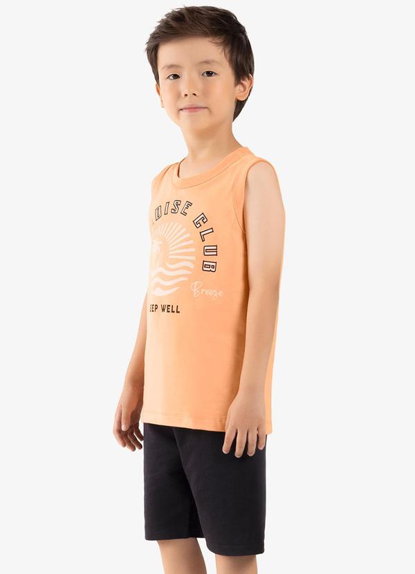Rovi Kids - Conjunto Infantil Machão com Bermuda Laranja