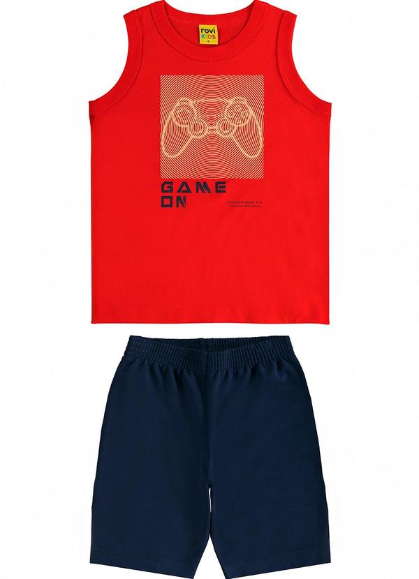 Rovi Kids - Conjunto Infantil Machão com Bermuda Laranja 1