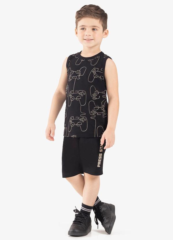 Rovi Kids - Conjunto Infantil Machão com Bermuda Preto 3