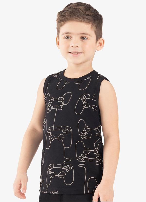 Rovi Kids - Conjunto Infantil Machão com Bermuda Preto 4