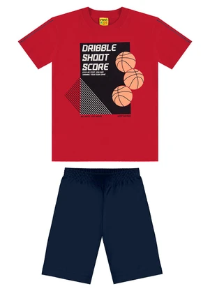 Rovi Kids - Conjunto Infantil Machão com Bermuda Vermelho - ROVI KIDS