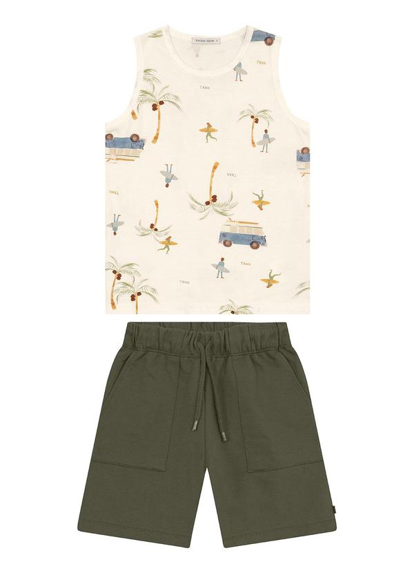 Trick Nick - Conjunto Infantil Machão e Bermuda Bege 2