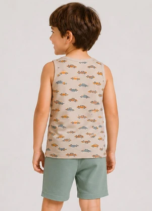 Select - Conjunto Infantil Machão e Bermuda Bege - SELECT