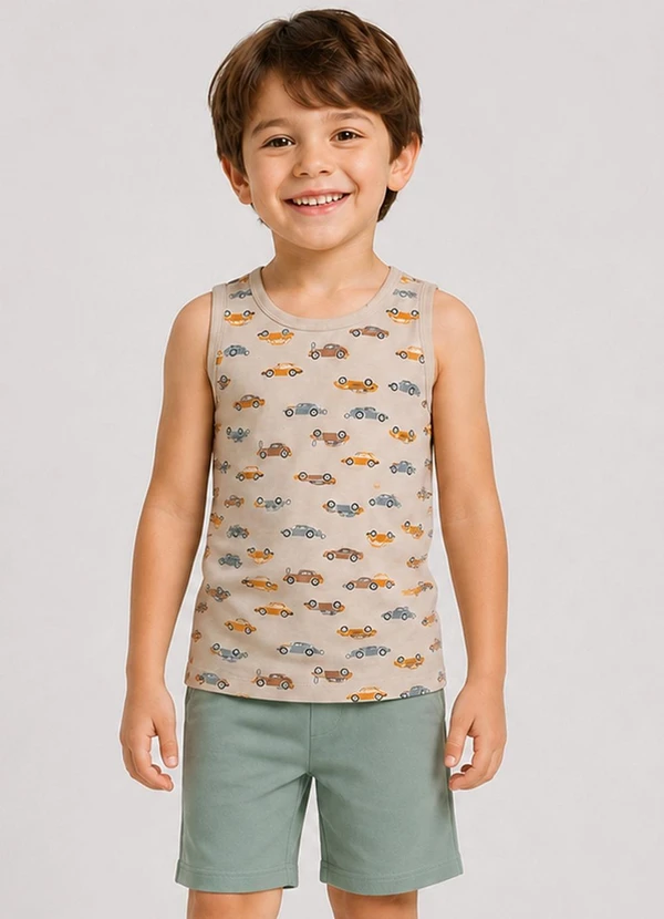 Select - Conjunto Infantil Machão e Bermuda Bege