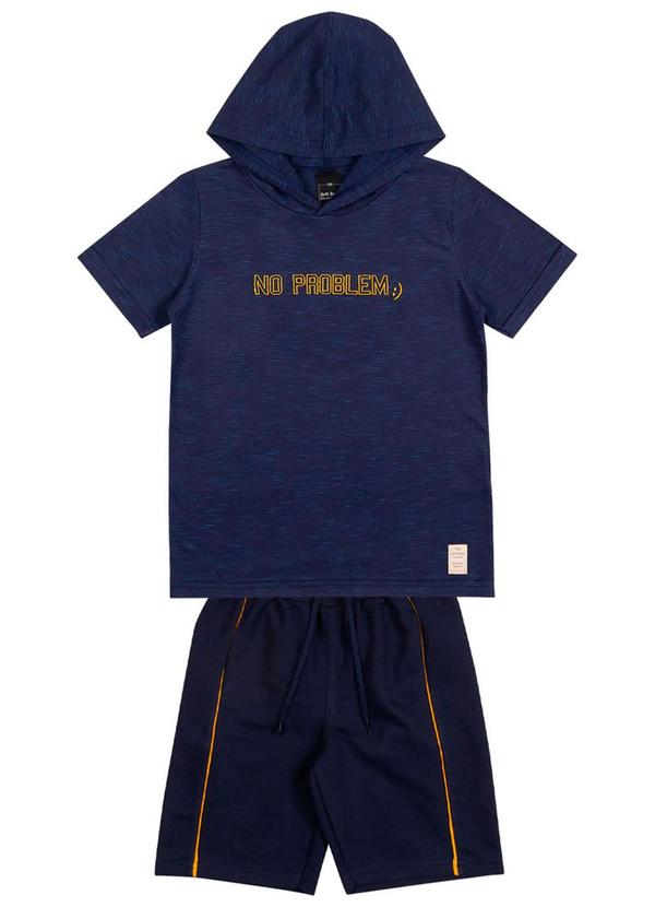 Soft Bonni - Conjunto Infantil Malha Flamê Moletinho Azul