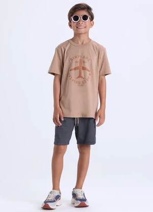 Vida Costeira - Conjunto Infantil Masculino Avião Bege - VIDA COSTEIRA