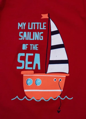 Turminha - Conjunto Infantil Masculino Barco Vermelho - TURMINHA