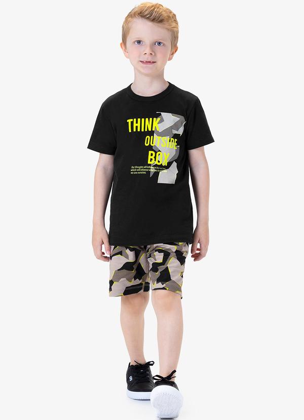 Rovi Kids - Conjunto Infantil Masculino Camuflado Preto