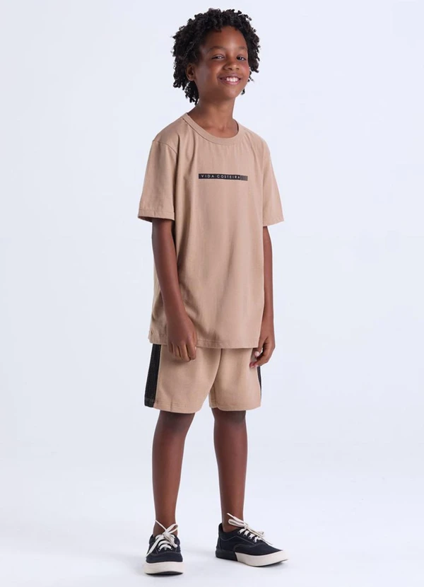 Vida Costeira - Conjunto Infantil Masculino com Tela Bege