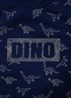 Turminha - Conjunto Infantil Masculino Dinossauro Vermelho - TURMINHA