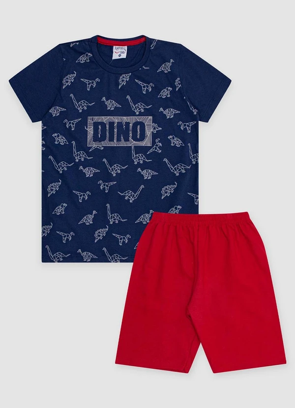 Turminha - Conjunto Infantil Masculino Dinossauro Vermelho