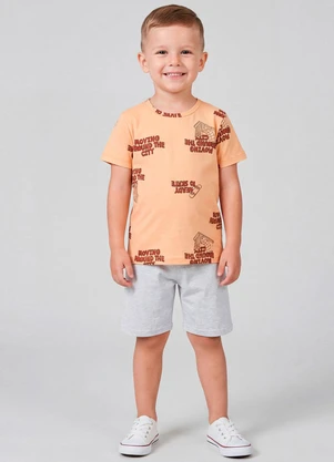 Select - Conjunto Infantil Masculino Estampada Laranja - SELECT