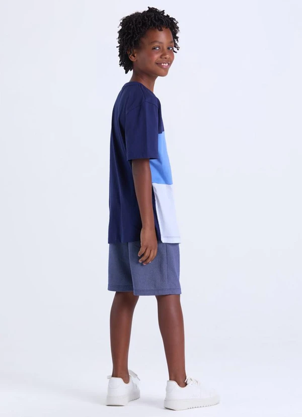 Vida Costeira - Conjunto Infantil Masculino Faixas Color Azul 2