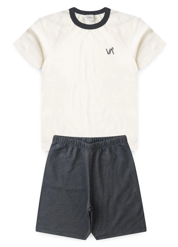 Vida Costeira - Conjunto Infantil Masculino Faixas Off White 2