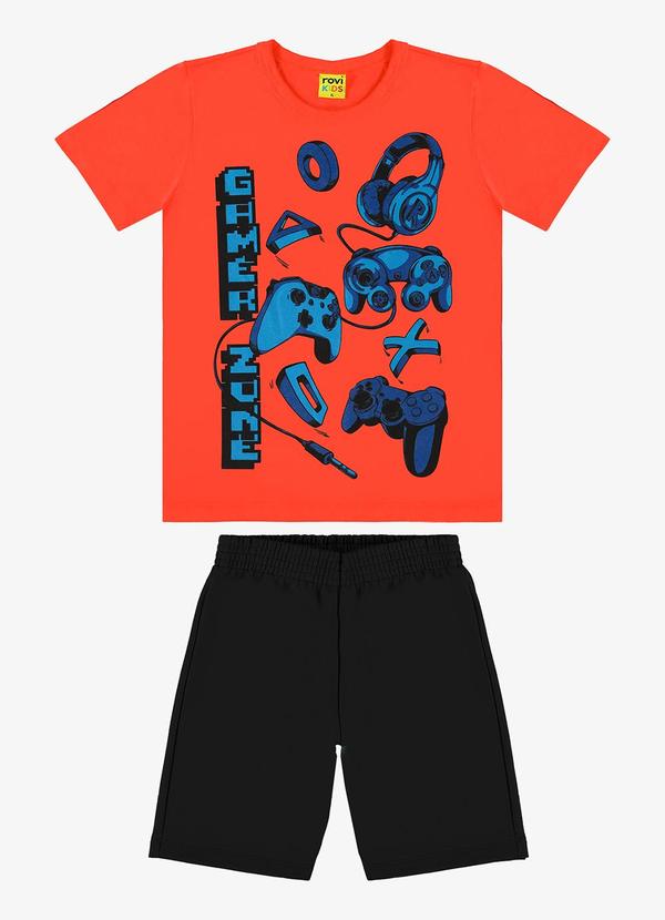 Rovi Kids - Conjunto Infantil Masculino Gamer Laranja