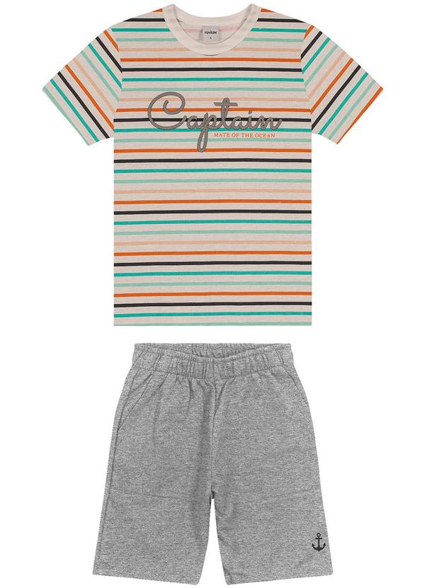 Rovi Kids - Conjunto Infantil Masculino Listras Laranja
