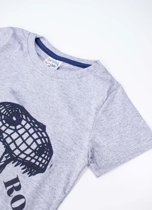 Turminha - Conjunto Infantil Masculino Meia Malha Cinza - TURMINHA