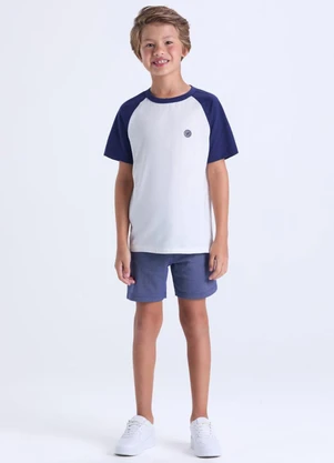 Vida Costeira - Conjunto Infantil Masculino Raglan Azul  - VIDA COSTEIRA