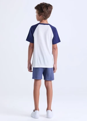 Vida Costeira - Conjunto Infantil Masculino Raglan Azul  - VIDA COSTEIRA