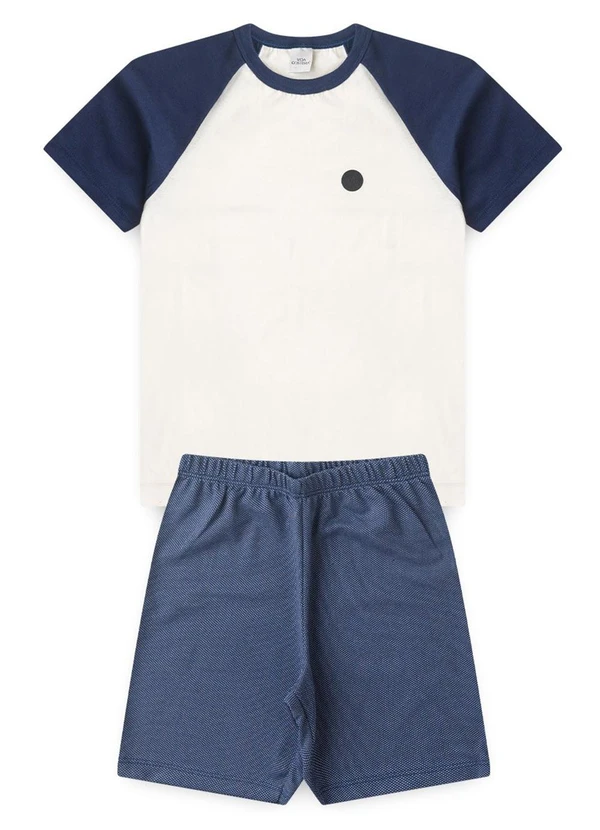 Vida Costeira - Conjunto Infantil Masculino Raglan Azul  3