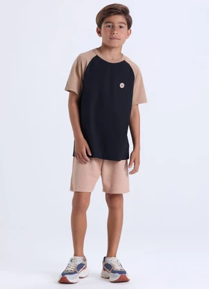 Vida Costeira - Conjunto Infantil Masculino Raglan Bege - VIDA COSTEIRA