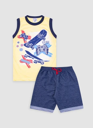 Turminha - Conjunto Infantil Masculino Regata Meia Malha Am - TURMINHA