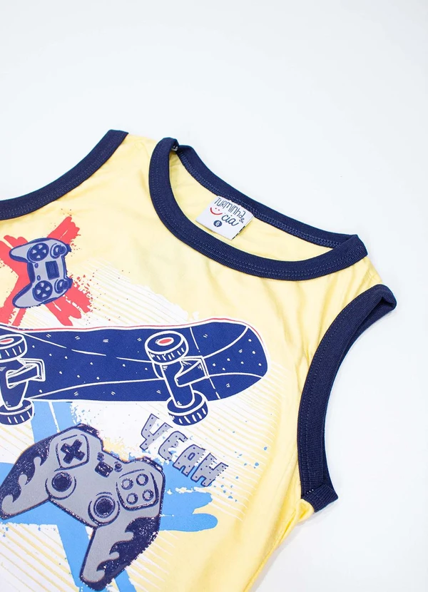 Turminha - Conjunto Infantil Masculino Regata Meia Malha Am 2