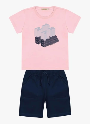 Trick Nick - Conjunto Infantil Masculino Rosa - TRICK NICK