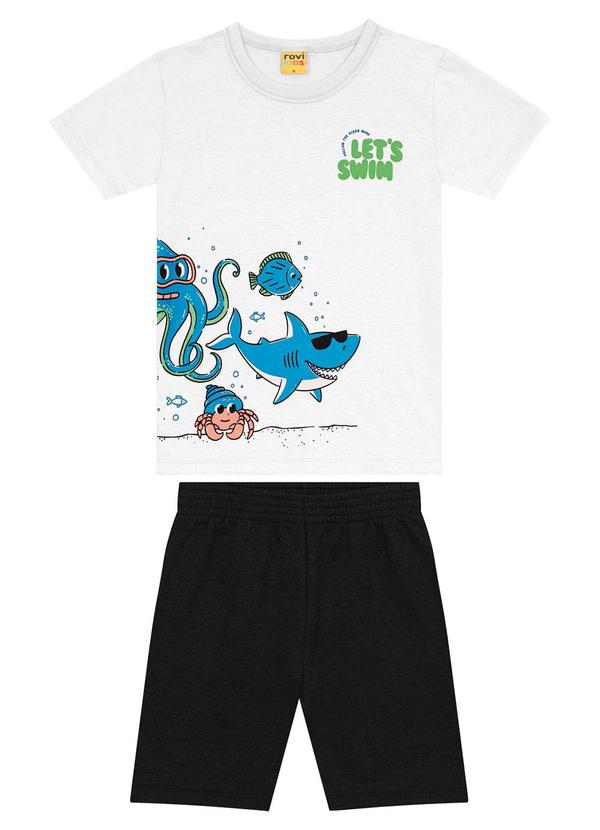 Rovi Kids - Conjunto Infantil Masculino Shark Branco