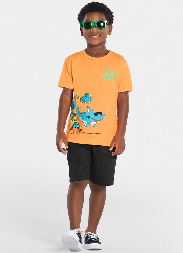 Rovi Kids - Conjunto Infantil Masculino Shark Laranja