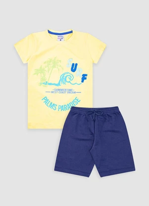 Turminha - Conjunto Infantil Masculino Surf Amarelo - TURMINHA