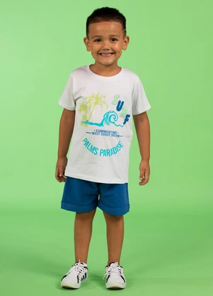 Turminha - Conjunto Infantil Masculino Surf Branco - TURMINHA