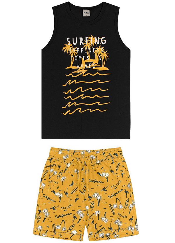 Rovi Kids - Conjunto Infantil Menino Surfing Preto 1