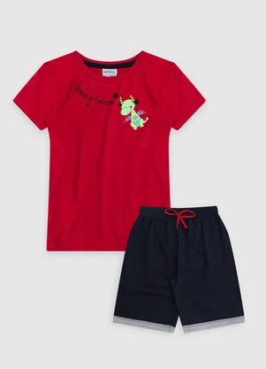 Turminha - Conjunto Infantil Masculino Vermelho - TURMINHA