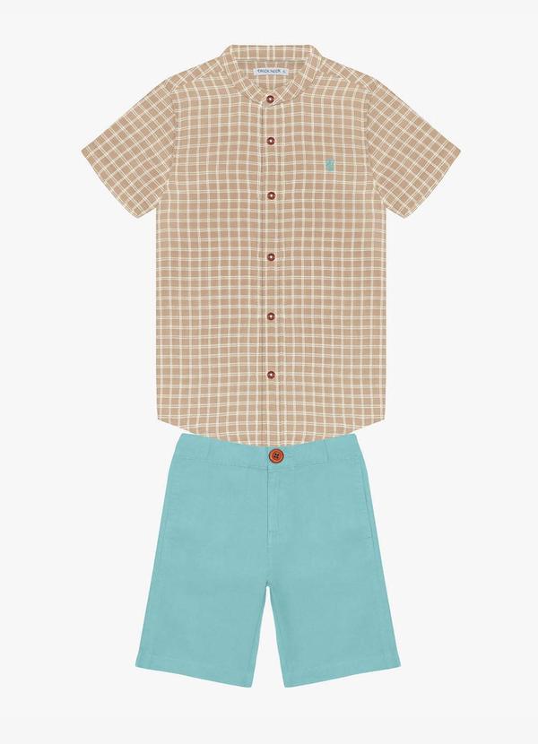 Trick Nick - Conjunto Infantil Masculino Xadrez Bege