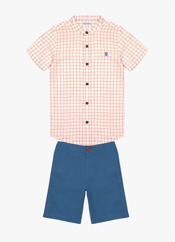 Trick Nick - Conjunto Infantil Masculino Xadrez Vermelho 6