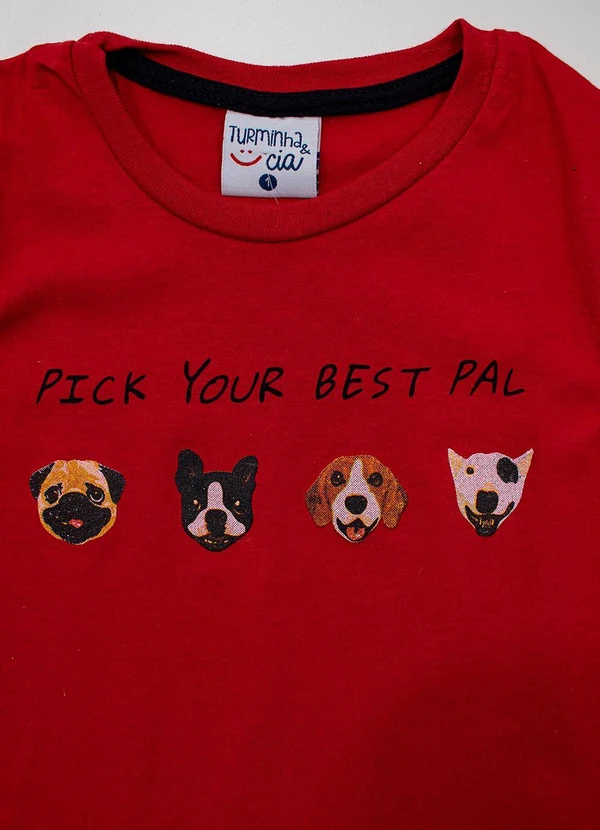 Turminha - Conjunto Infantil Meia Malha Dog Vermelho 3