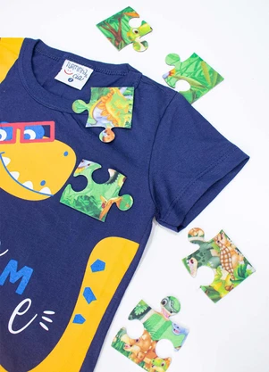 Turminha - Conjunto Infantil Meia Malha/Gorgurim Azul - TURMINHA