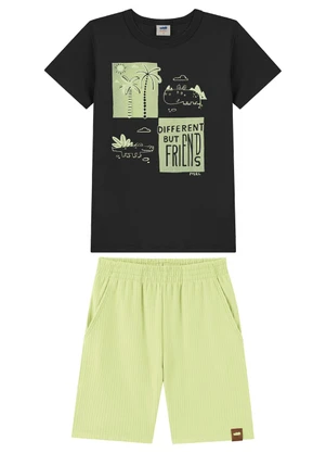 Marlan - Conjunto Infantil Meia Malha Menino Preto - MARLAN