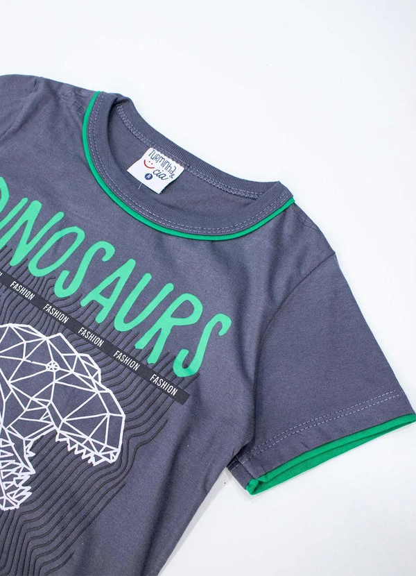 Turminha - Conjunto Infantil Meia Malha/Moletom Cinza 2