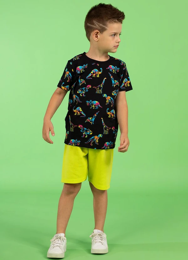 Turminha - Conjunto Infantil Meia Malha Moletom Preto