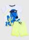 Turminha - Conjunto Infantil Meia Malha Azul - variação: Branco