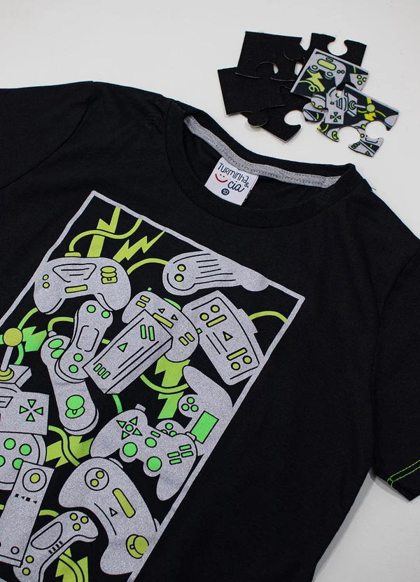 Turminha - Conjunto Infantil Meia Malha Preto 3