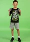 Turminha - Conjunto Infantil Meia Malha Verde - variação: Preto