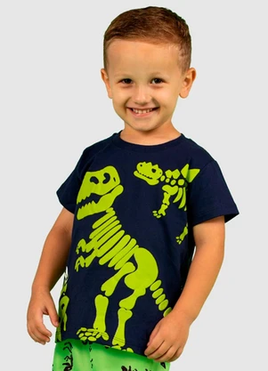 Turminha - Conjunto Infantil Meia Malha/Tactel Azul - TURMINHA
