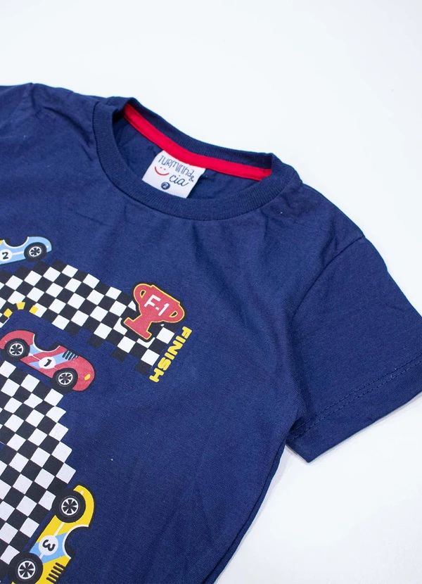 Turminha - Conjunto Infantil Meia Malha/Tactel Azul 2